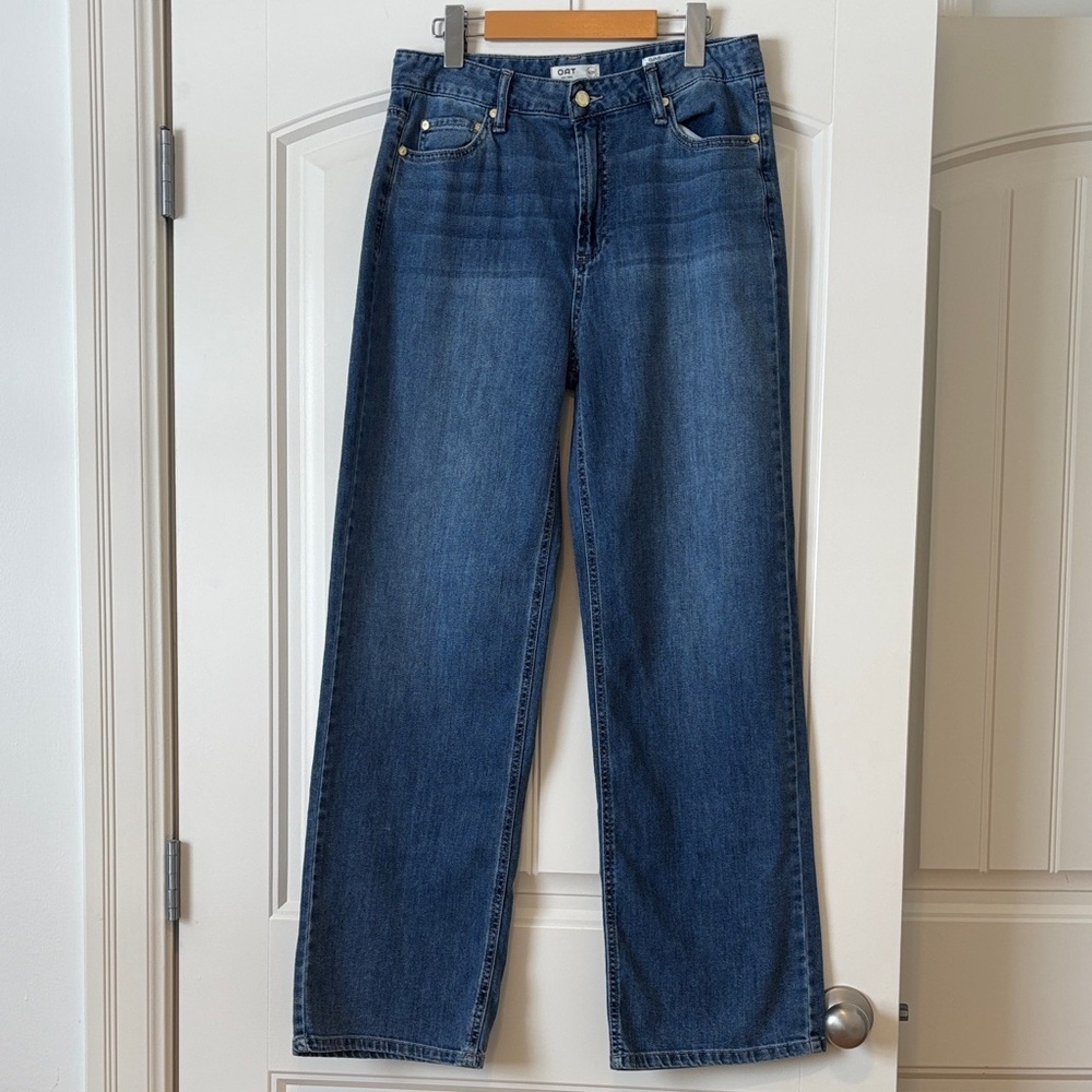 Oat New York Dark Blue Wide Leg Jeans. CLOUD LUX Denim.